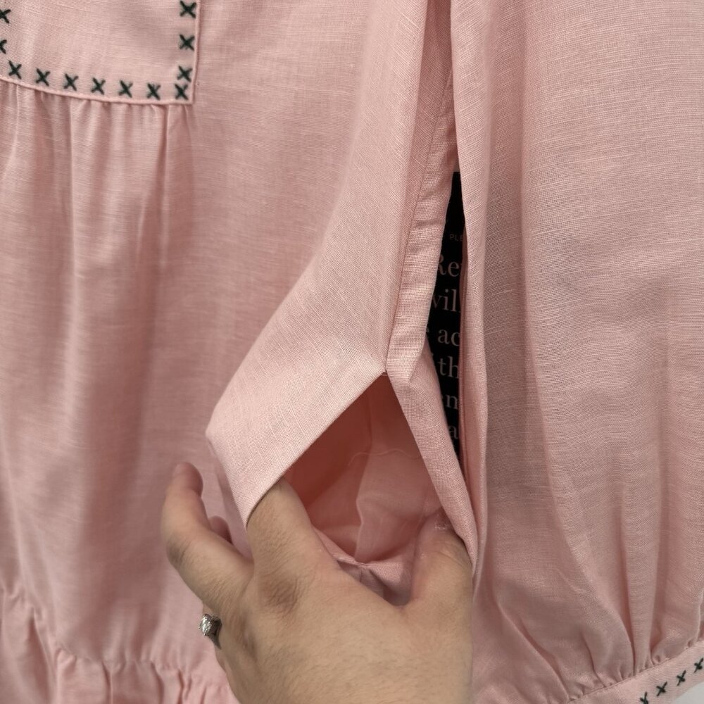 Tuckernuck Bermuda Pink Palmerston Dress sz XS Linen Long Sleeve Mini NWT - Picture 4 of 9